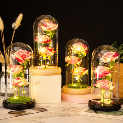 LED Galaxy Three Rose Artificial Flowers