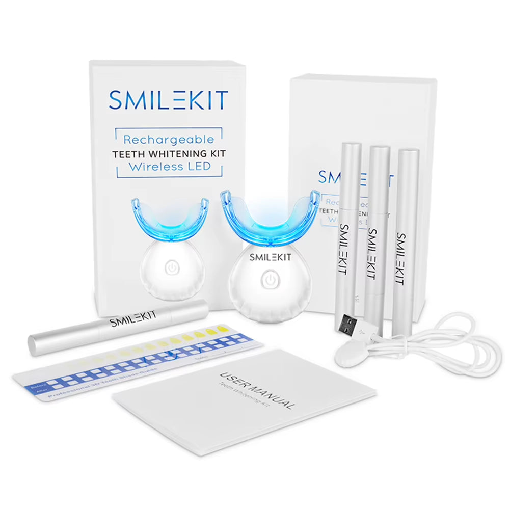 Dental Teeth Whitening Kit Mini 16 LED Cold Light 35% Carbamide Peroxide Gel Tooth Whitener Bleaching Pen Oral Tray Device Set