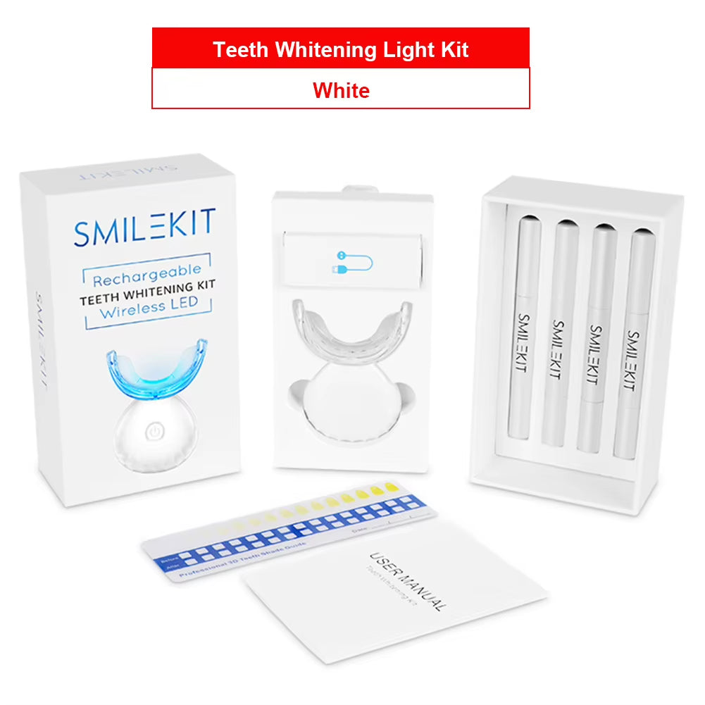 Dental Teeth Whitening Kit Mini 16 LED Cold Light 35% Carbamide Peroxide Gel Tooth Whitener Bleaching Pen Oral Tray Device Set